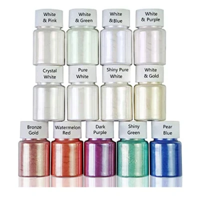 Afbeelding van Yushu 13 kleuren Aurora Harspoeder, Mica Parelmoer Pigmenten Kit, Kleurstoffen Hars Kleurstof, Epoxy Kleur Toning, voor Sieraden Maken, Nail Art, DIY Decoratie