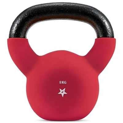 Afbeelding van Yes4All WV6P Neopreen Coated Kettlebell Gewichten, Krachttraining Kettlebells 8KG Rood