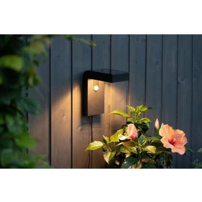 Afbeelding van Solar Wandlamp Zwart Warm Wit 20CM Beweginsmelder