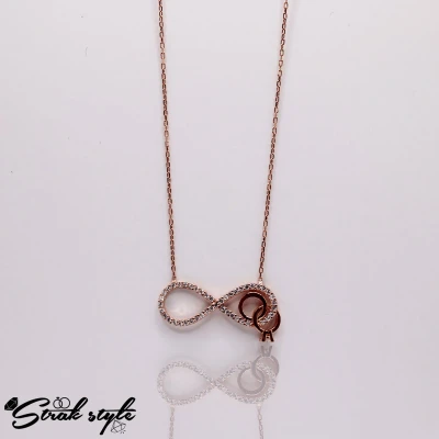 Afbeelding van 925 Sterling Zilveren Ketting met Infinity Hanger Roségoud Elegant Sieraad voor Dames Symbool van Oneindige Liefde