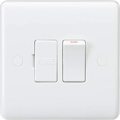 Afbeelding van Knightsbridge CU6300F gebogen rand 13 A geschakelde gesmolten spooreenheid met Flex Outlet vanaf basis, 230 V, wit