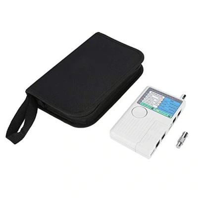 Afbeelding van Netwerkkabeltester, 4 in 1 draagbare externe RJ11 RJ45 USB BNC LAN netwerktester Wire Tracker, voor het testen van UTP STP kabels, met zwarte opbergtas