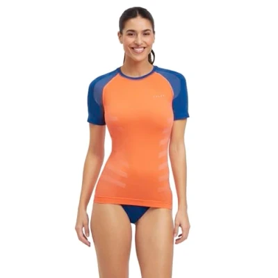 Afbeelding van FALKE Warm Shortsleeved shirt sneldrogend functioneel met korte mouwen dames oranje maat XL