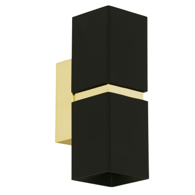 Afbeelding van EGLOÂ PassaÂ Â WandlampÂ 2Â LichtsÂ Zwart,Â Goud