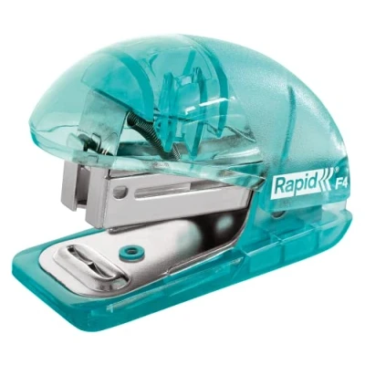 Afbeelding van Rapid Mini Nietmachine met Bovenlaadmechanisme Niet tot 10 Vellen Geïntegreerde Ontnieter Nietjes Meegeleverd Blauw