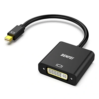 Afbeelding van Mini DisplayPort naar DVI adapter, vergulde BENFEI DP (Thunderbolt 2 compatibel) adapter compatibel met MacBook Air/Pro, Microsoft Surface Pro/Dock, monitor, projector en meer