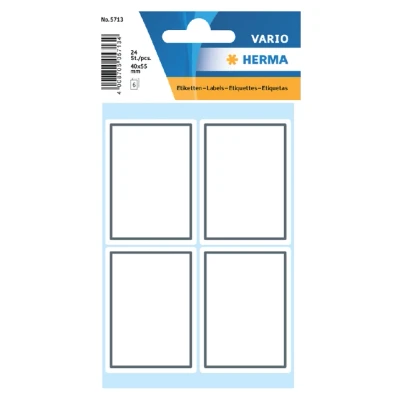 Afbeelding van 10x Herma Boeketiketten wit met grijze rand 40x55 mm