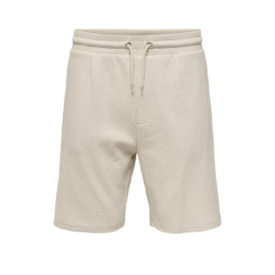 Afbeelding van Only &amp; Sons Onscal Reg Struct Pleat Shorts 22033096 Lichtgrijs Heren The Stone