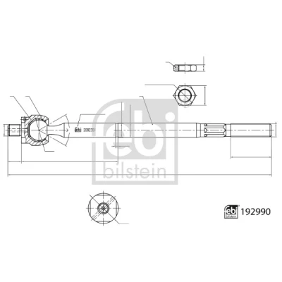 Afbeelding van Axiaalkogel, spoorstang FEBI BILSTEIN 192990, voor o.a. TOYOTA
