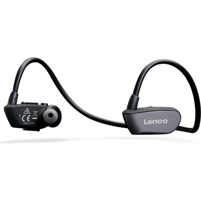 Afbeelding van Lenco BTX 860BK Bluetooth® waterproof sport koptelefoon met 8 gb MP3 speler Zwart Black Gray