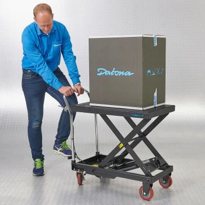 Afbeelding van Datona Verrijdbare Hydraulische Heftafel Zwart (82 x 52 26 cm)