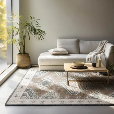 Afbeelding van Vloerkleed Bohemian Lakan Crème 80x120cm Meerkleurig 123vloerkleed.nl