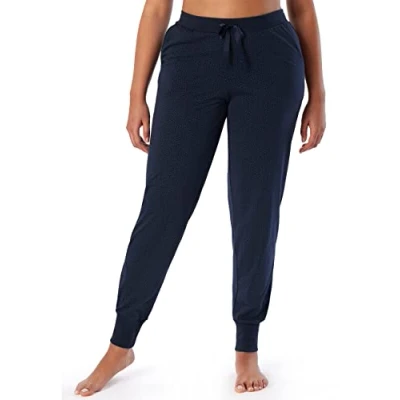 Afbeelding van Schiesser Lange slaapbroek voor dames, met manchetten, katoen, stretch, mix + relax, nachtblauw 165671, 34