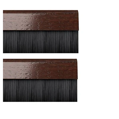 Afbeelding van STORMGUARD 02AM0010838DWO BDS Cover Clip onderkant van de deurborstel tochtafdichting, donker eiken, 838 mm, set 2 stuks