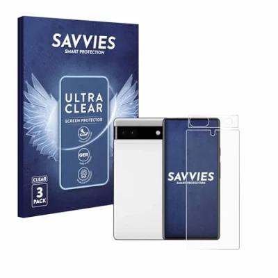 Afbeelding van Savvies Screenprotector voor Google Pixel 6a (Voor+Camera) Folie Beschermfolie transparant (6 Stuks)