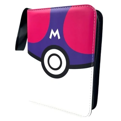Afbeelding van Verzamelalbum voor ruilkaarten met rits 4 pocket binder 55 pagina&#039;s 440 kaarten Master Ball Design Paars