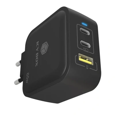 Afbeelding van Icy Box IB PS1030 PD (65 W), USB lader, Zwart