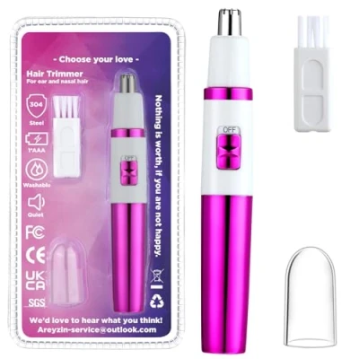 Afbeelding van NUMIFUN neushaartrimmer voor dames, pijnloze oor en vrouwen, wenkbrauwen, gezicht, oor, tondeuse, neushaartrimmer, professioneel, waterdicht, roze paars