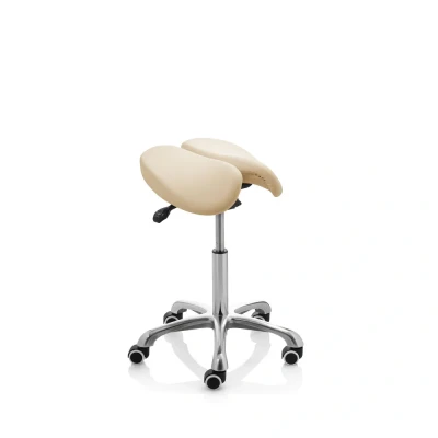 Afbeelding van Split Zit Zadelkruk met Kantelbare Zitting Beige ZenGrowth