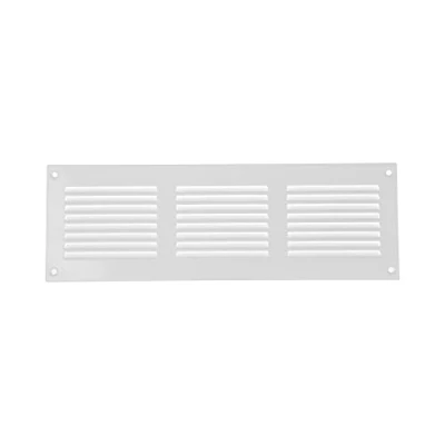 Afbeelding van Stalen rooster, terugvoer, luchtrooster, ideaal voor plafond en zijwand HVAC, met insectenbescherming (30 x 10 cm, wit)