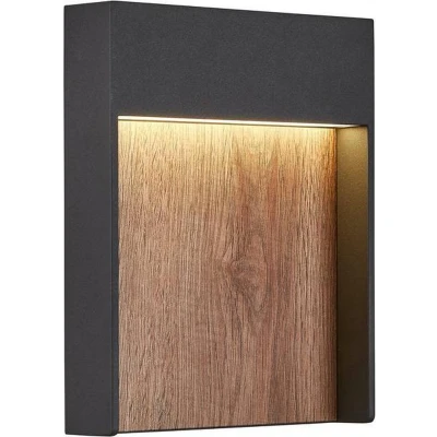 Afbeelding van Slv flatt outdoor led wandopbouwarmatuur 3000k ip65 antraciet bruin 1002953