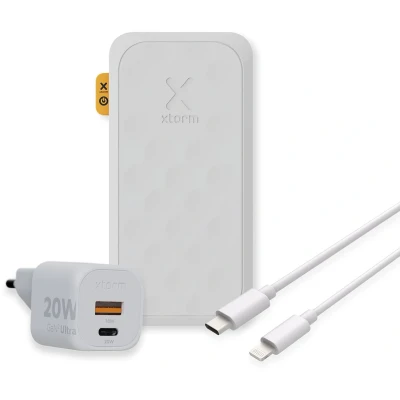Afbeelding van Xtorm Fuel Series 5 20W Powerbank bundel 10000 mah + lader USB C naar Lightning Kabel Wit