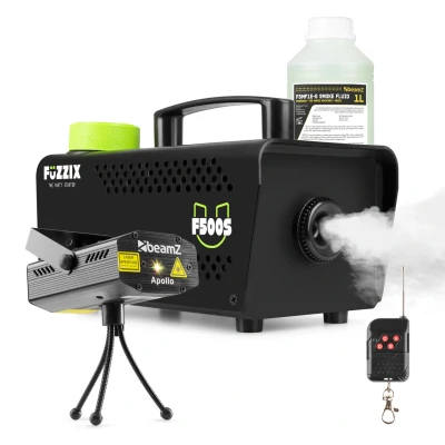 Afbeelding van Partyset met Fuzzix F500S Rookmachine 1L Rookvloeistof Laser