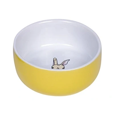 Afbeelding van Nobby Knaagdiervoerbak Rabbit, geel/wit Ø 11cm x 4,5 cm, 1 stuk