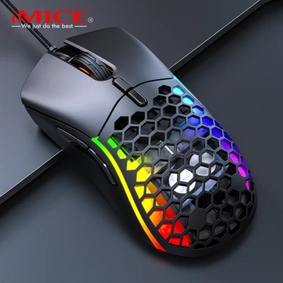 Afbeelding van Game muis met extra honinggraad cover 7 knoppen RGB verlichting Instelbare DPI 32KB werkgeheugen