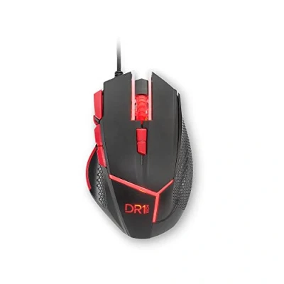 Afbeelding van DR1TECH Hunter Professionele Gaming Muis Met Resistent Kabel [5 Verwijderbare Gewichten + TRIPLE FIRE] 9 Knoppen Tot 4200 DPI Ergonomische Voor PC/PS4