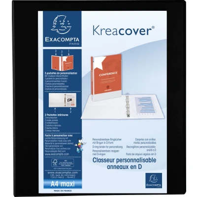 Afbeelding van Ringmap Kreacover PP met 4 D ringen A4 maxi Exacompta