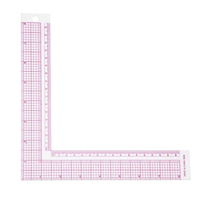Afbeelding van Plastic L vierkante liniaal, Naai maat 90 graden curve maatregel Professionele kleermaker Craft Tool (5808)