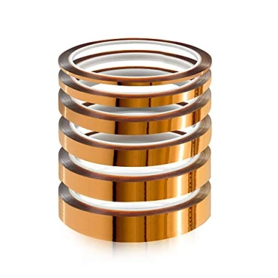 Afbeelding van YIXISI 6 pack Hittebestendige Tape, Hoge Temperatuur Kapton Polyimide Film Plakband, Multi formaat 3 mm / 8 10 12 20 x 33 m, Tot 280 ℃ (536 ℉)