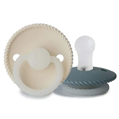 Afbeelding van FRIGG Cream Siliconen fopspeen Touw Blauw / 0 6 maanden