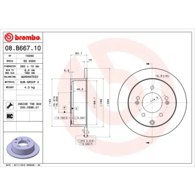 Afbeelding van Brembo Remschijf 08.B667.11