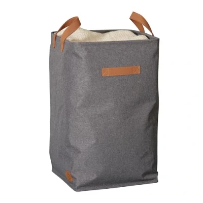 Afbeelding van LOVE IT STORE Premium opbergmand met handvatten wasmand van linnen grijs stabiel en veelzijdig 35x35x58 cm