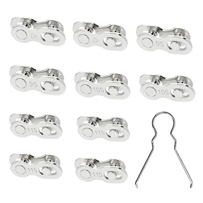 Afbeelding van 11 Stuks Fiets Ontbrekende Link, Kettingschakel, Schakel, Mountainbike Stalen Fietsketting, Link Steel Quick Release, Herbruikbare Fietskettingen, Gebruikt voor Fietsaccessoires