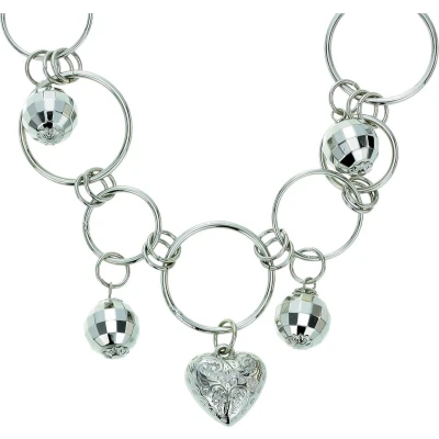 Afbeelding van Behave Ketting met grove schakels en hartje zilver kleur