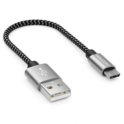 Afbeelding van deleyCON 0,15m Nylon Micro USB kabel Oplaadkabel Datakabel Metalen Stekker Opladen &amp; Synchroniseren Mobiele Telefoon Smartphone Tablet Navigatieapparaat