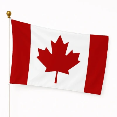 Afbeelding van Partychimp Canadese Vlag Canada 90x150 Cm Polyester Wit/Rood