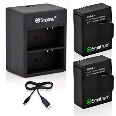 Afbeelding van Smatree Batterij en snelle dual lader voor GoPro Hero3+, Hero3, vervanging AHDBT 201, 301, 302, AHBBP ACARC 001, AWALC 001
