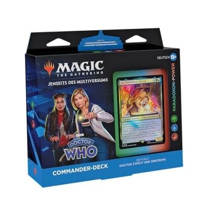 Afbeelding van Magic: The Gathering Doctor Who Commander Deck Paradoxon power (deck met 100 kaarten, verzamelaarsbooster proefverpakking 2 kaarten + accessoires) (Duitse versie)