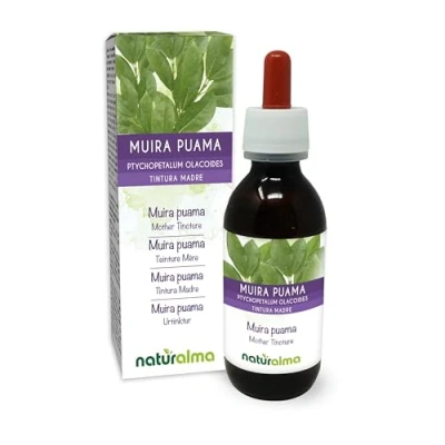 Afbeelding van Muira puama (Ptychopetalum olacoides) schors Alcoholvrije moedertinctuur Naturalma Vloeibaar extract druppels 120 ml Voedingssupplement Veganistisch