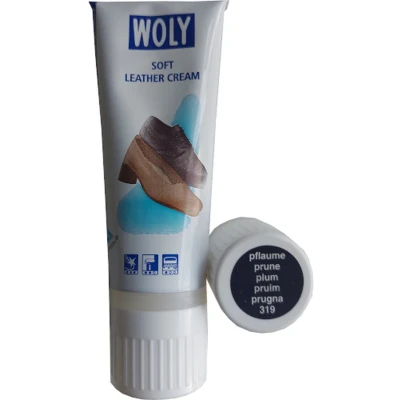 Afbeelding van Woly Fashion Leather Cream Soft Tube Pruim 50 ml (Schoenpoets Schoensmeer)