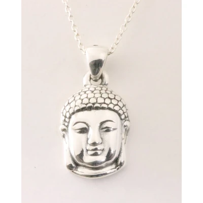 Afbeelding van Zilveren Boeddha hanger aan ketting
