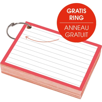 Afbeelding van Flashcards A7 Rood incl. clipring