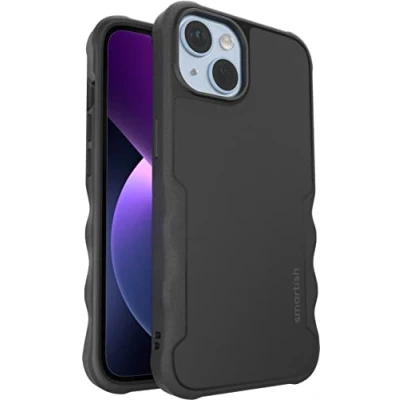 Afbeelding van Smartish iPhone 14 beschermende magnetische hoes Gripzilla compatibel met MagSafe [robuust + tough] Heavy Duty Grip Gepantserde Slim Cover w/Drop Getest Bescherming voor Apple Black Tie