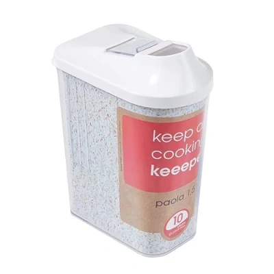 Afbeelding van Keeeper Transparante container voor losse producten / Strooibus 1,5L wit/transparant