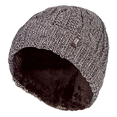 Afbeelding van HEAT HOLDERS Womens Thermische Fleece Gevoerde Kabel Gebreide Winter Beanie Hoed 3.4 tog, Fawn (TOR), One size
