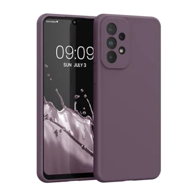 Afbeelding van kwmobile telefoonhoesje geschikt voor Samsung Galaxy A33 5G Hoesje met siliconen coating Smartphone case in Bleke iris